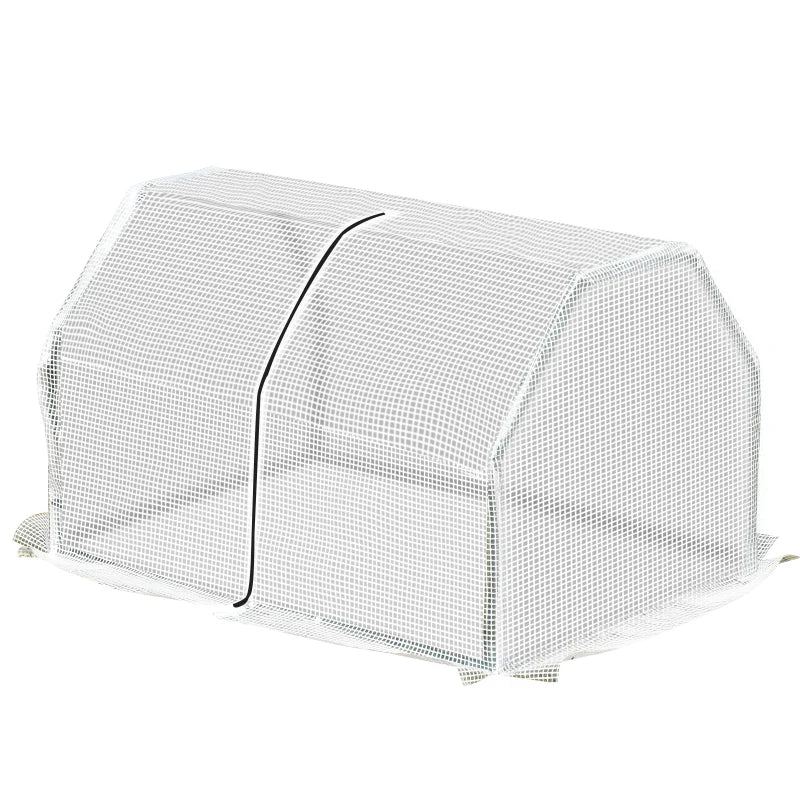 Outsunny Mini Cover w/ Steel Frame Greenhouse Grow House | 99x71x60 cm , White