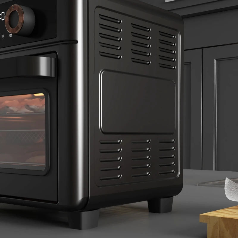 HOMCOM 2 in 1 Air Fryer Oven 13-L Oven Countertop Convection Oven 1200W | Black