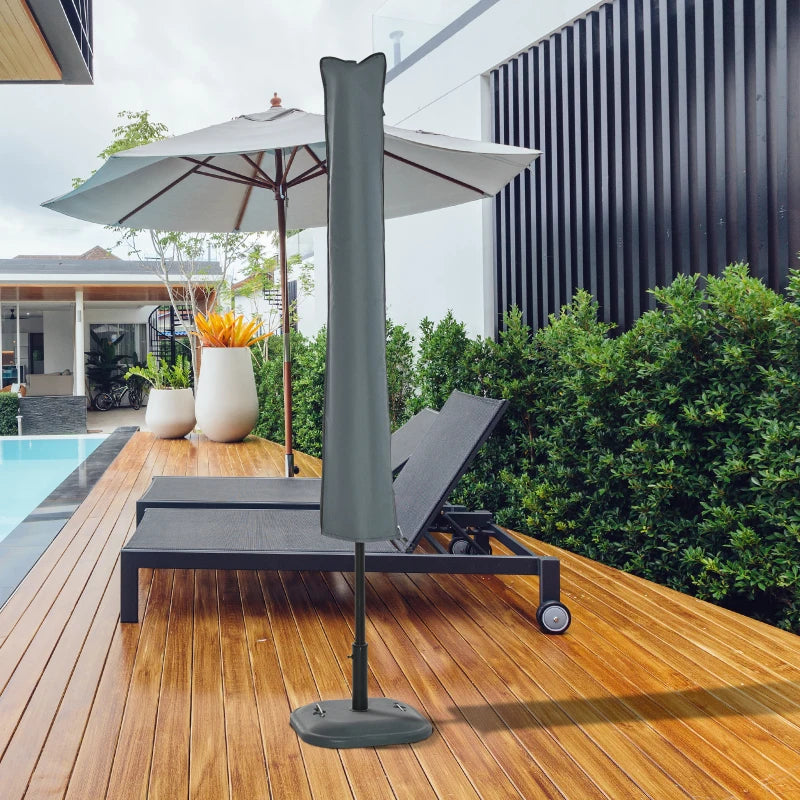 OutSunny Garden Offset Umbrella Parasol Protector Waterproof Cover | Grey 1 Pcs
