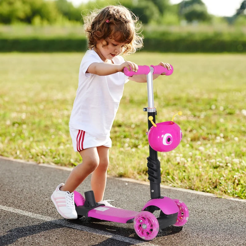 5-in-1 Baby Kick Push Scooter LED Flashing Wheels Adjustable Toddlers, Age 1-8