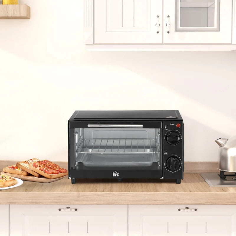 9L Mini Oven Countertop Electric Grill, Toaster Oven 750W with 0-60 Timer Homcom