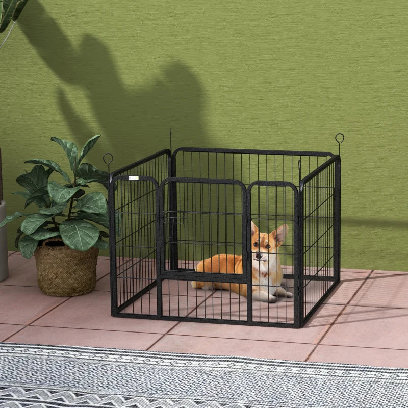 Pawhut 4 Panel Puppy Pen, Foldable Dog Kennel Indoor Outdoor Use 82Lx82Wx60H(cm)