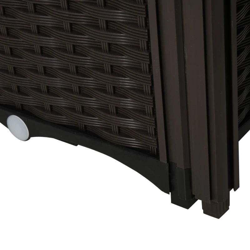 Outsunny PP Set Of 2 Raised Outdoor Garden Planter Box, 40Lx40Wx44Hcm,Brown