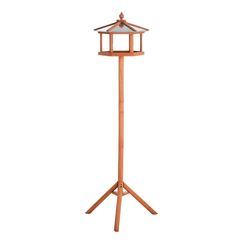 Pawhut Bird Stand Feeder Feeding Station Garden Wood Coop Parrot Nesting Stand