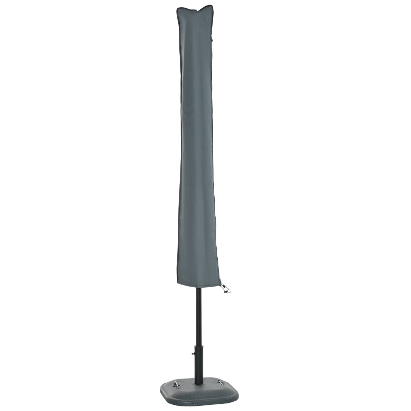 OutSunny Garden Offset Umbrella Parasol Protector Waterproof Cover | Grey 1 Pcs