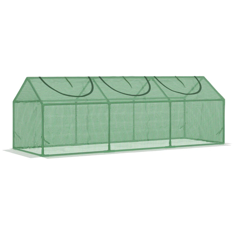 Outsunny Mini Greenhouse Vegetable Planter House Garden w/ Zipped Windows, Clear