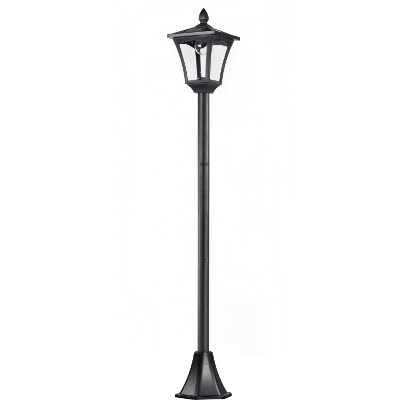 Outsunny Traditional Solar PoweredVictorian Style Lamp Post | IP44 | 160cm-Black