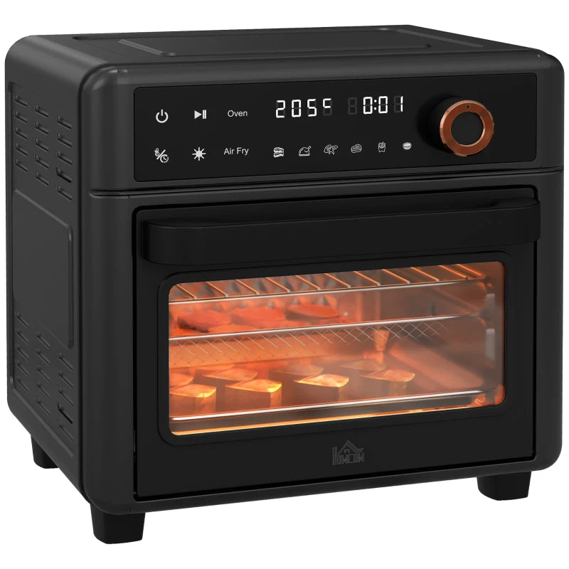 HOMCOM 2 in 1 Air Fryer Oven 13-L Oven Countertop Convection Oven 1200W | Black