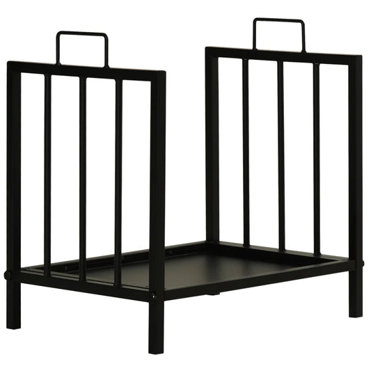 OutSunny Firewood Log Fireplace Wood Storage Rack with 2 Handles Indoor & Outdoor