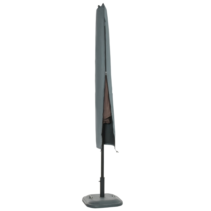 OutSunny Garden Offset Umbrella Parasol Protector Waterproof Cover | Grey 1 Pcs