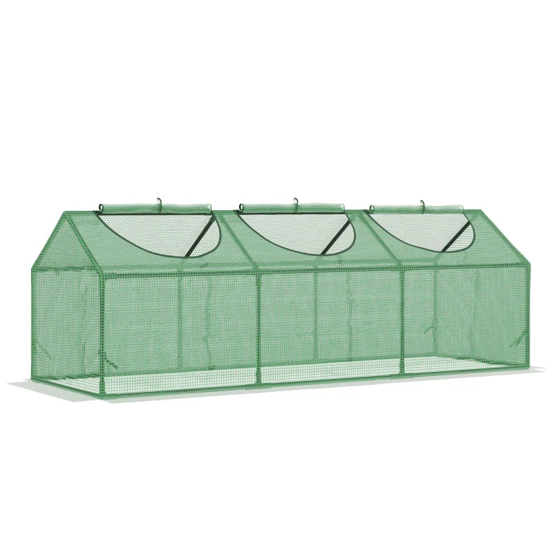Outsunny Mini Greenhouse Vegetable Planter House Garden w/ Zipped Windows, Clear