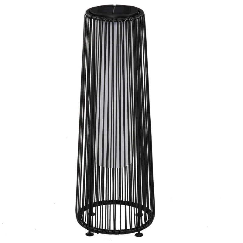 Outsunny Patio Garden Solar Powered Lights Wicker Lantern Auto On/Off, 21.5x61cm
