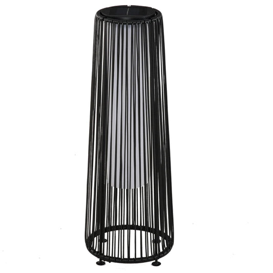 Outsunny Patio Garden Solar Powered Lights Wicker Lantern Auto On/Off, 21.5x61cm