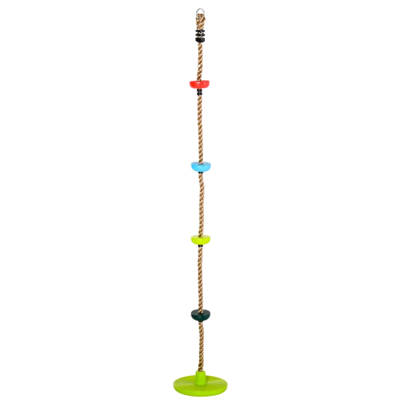Kid Climbing Rope Disc Swings Set w/ Platforms for Playground HOMCOM, 200 L x 29 W cm