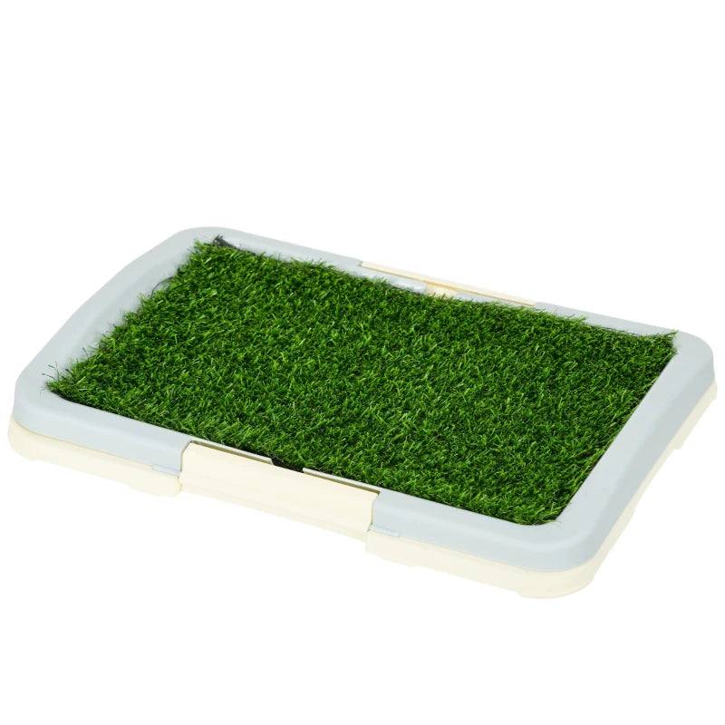 PawHut 3-Layer Dog Toilet Indoor w/ Artificial Grass Mat, Grid Panel, Tray,1 Pcs