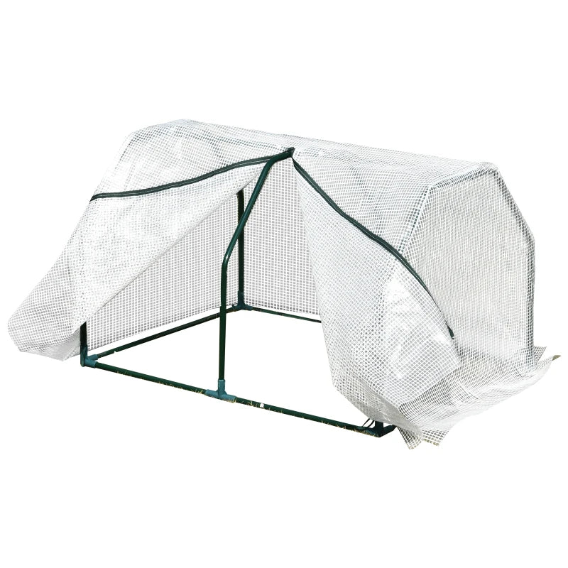 Outsunny Mini Cover w/ Steel Frame Greenhouse Grow House | 99x71x60 cm , White