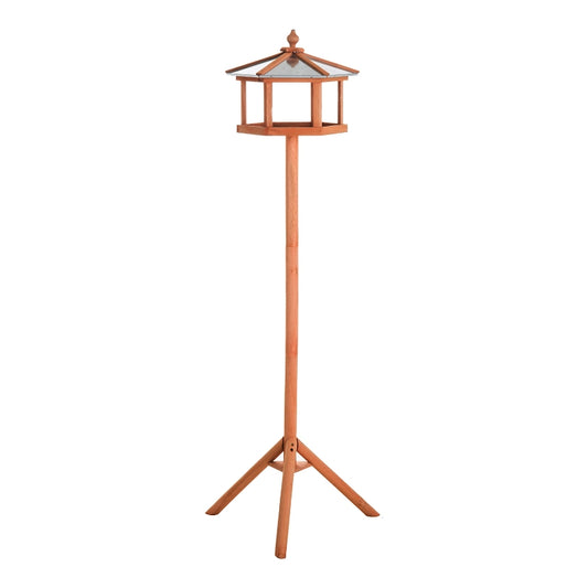 Pawhut Bird Stand Feeder Feeding Station Garden Wood Coop Parrot Nesting Stand