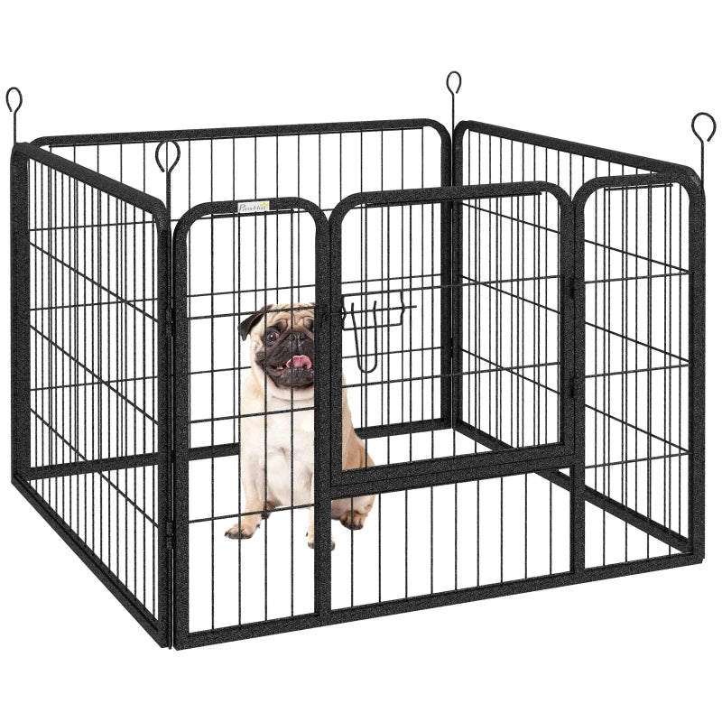 Pawhut 4 Panel Puppy Pen, Foldable Dog Kennel Indoor Outdoor Use 82Lx82Wx60H(cm)