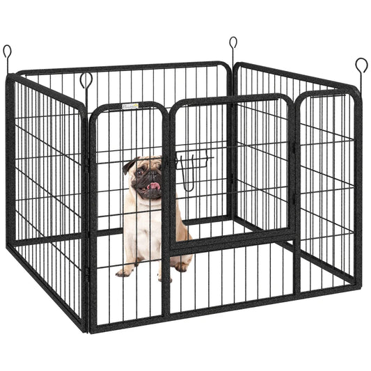 Pawhut 4 Panel Puppy Pen, Foldable Dog Kennel Indoor Outdoor Use 82Lx82Wx60H(cm)