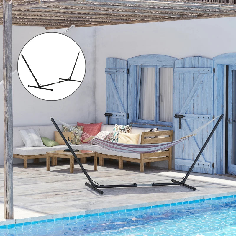 Outsunny 12ft Hammock Stand Adjustable Universal Fit Garden Camping Picnic,Black