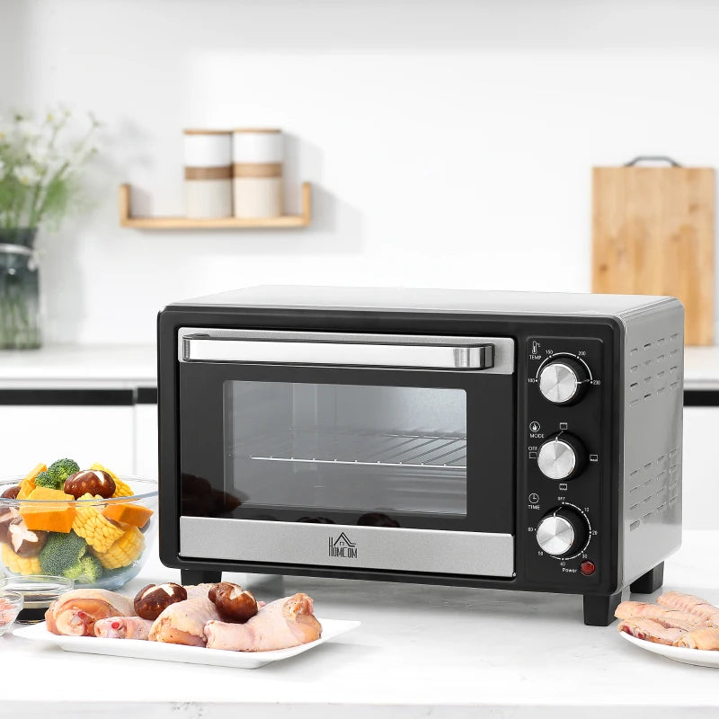 Homcom Mini Convection Oven 16L Grill, Toaster Oven & Temperature Knobs 1400W