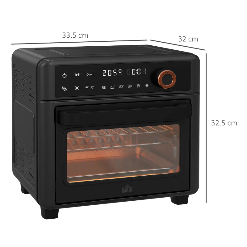HOMCOM 2 in 1 Air Fryer Oven 13-L Oven Countertop Convection Oven 1200W | Black