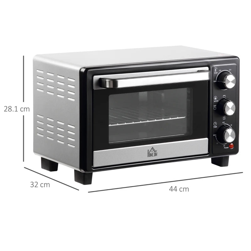 Homcom Mini Convection Oven 16L Grill, Toaster Oven & Temperature Knobs 1400W