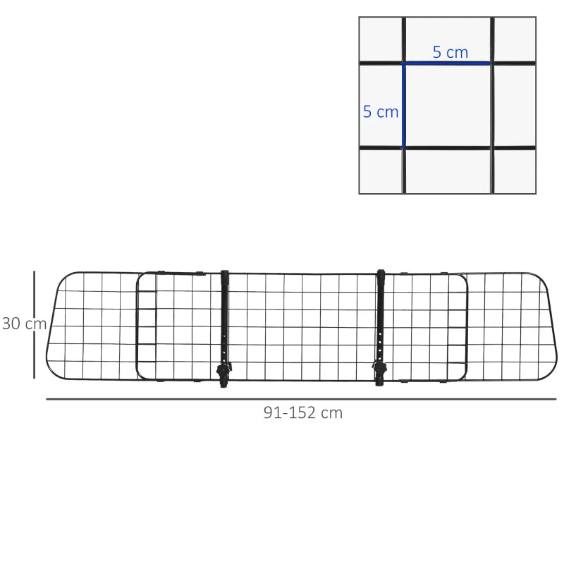 PawHut Heavy Duty Pet Dog Car Barrier Adjustable Ventilated Mesh Wire Guard,1 Pcs