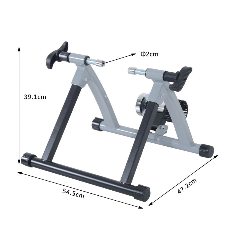 Ergonomic Indoor Bicycle Bike Trainer for 26"-28"/ 700C Bike Tyres Homcom, Grey