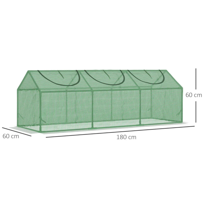 Outsunny Mini Greenhouse Vegetable Planter House Garden w/ Zipped Windows, Clear