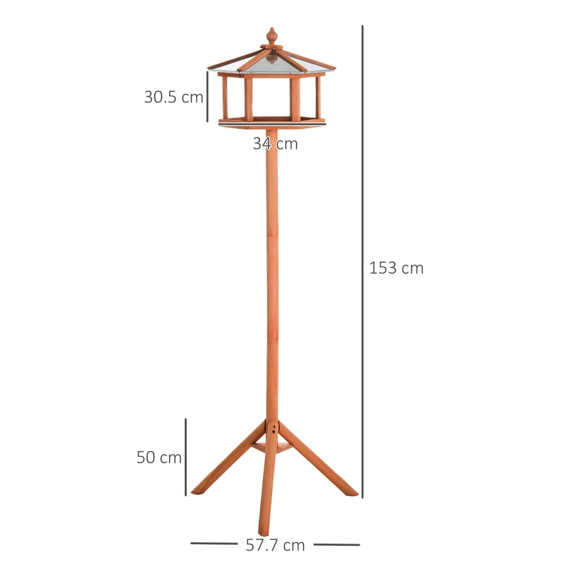Pawhut Bird Stand Feeder Feeding Station Garden Wood Coop Parrot Nesting Stand