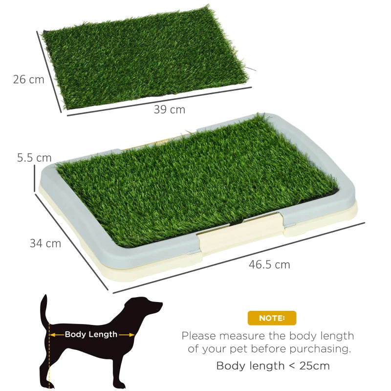 PawHut 3-Layer Dog Toilet Indoor w/ Artificial Grass Mat, Grid Panel, Tray,1 Pcs