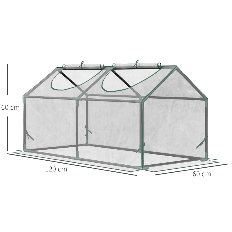 Outsunny PVC Greenhouse Plants Foil Tomato Vegetable House with 2 Windows Clear