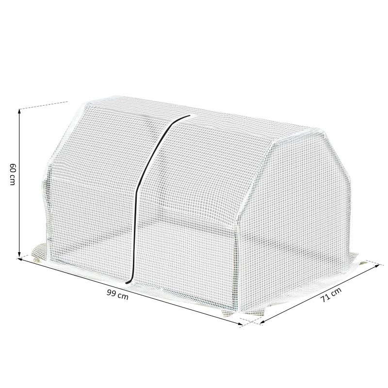 Outsunny Mini Cover w/ Steel Frame Greenhouse Grow House | 99x71x60 cm , White