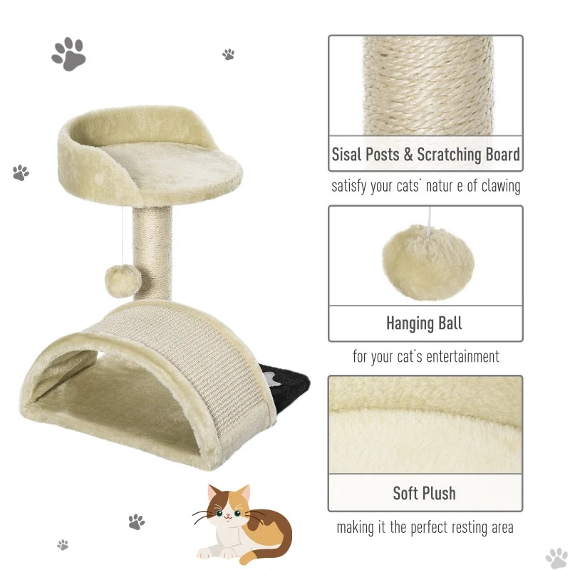 Pawhut Cat Tree Kitten Scratching Scratcher Sisal Home Play Rest Activity Centre