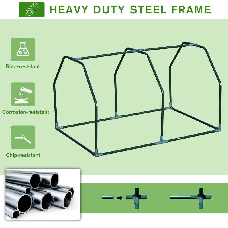 Outsunny Mini Cover w/ Steel Frame Greenhouse Grow House | 99x71x60 cm , White
