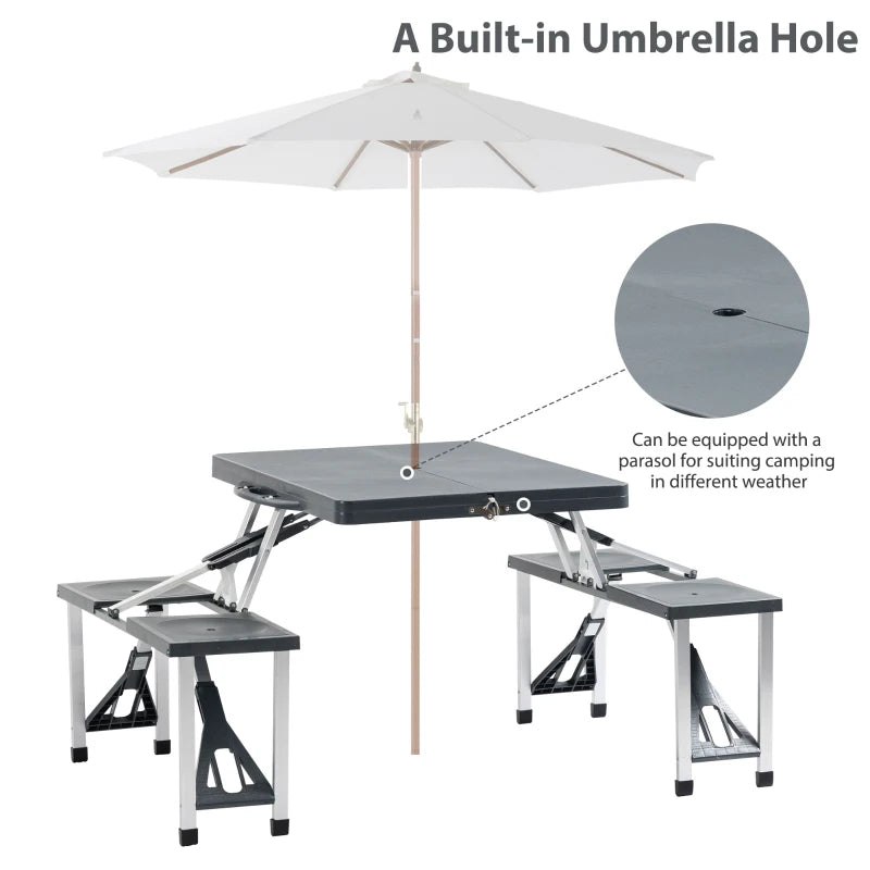 Outsunny Portable c 4 Seat Chair Foldable Outdoor Garden BBQ Party