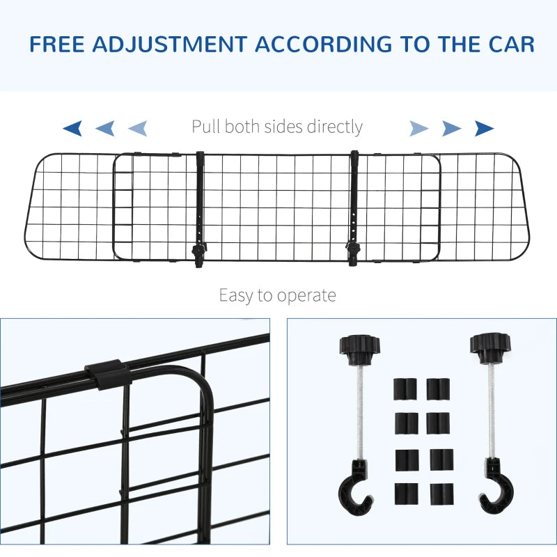 PawHut Heavy Duty Pet Dog Car Barrier Adjustable Ventilated Mesh Wire Guard,1 Pcs