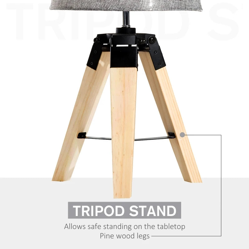 HOMCOM 40W Tripod Base Table Lamp Living Room Night Lighting Bedside Desk Decor