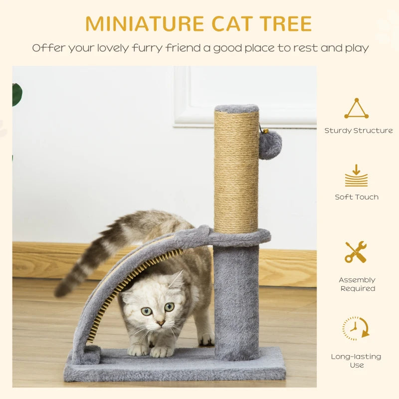 New Cat Tree Climbing Activity Center w/ Massage Board Hanging Ball Jute, Pawhut
