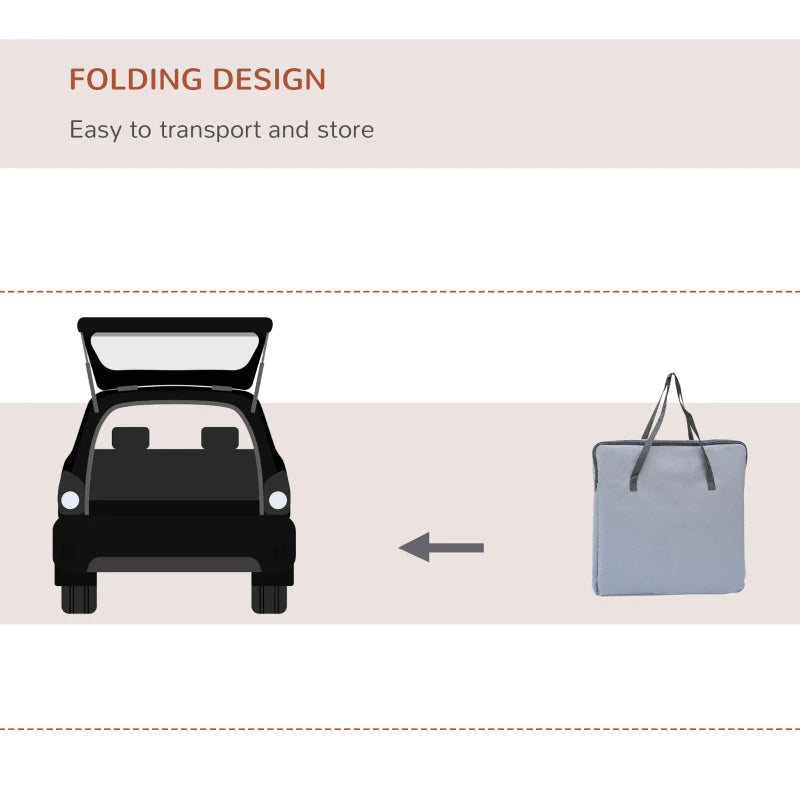 Pawhut Folding Pets Carrier Bag Car Seat Portable Travel Cage Mesh Holder | Grey