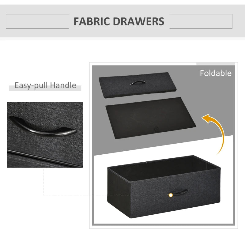 HOMCOM 3 Drawer Storage Chest Unit Home Cabinet w/ Shelves Home Furniture, Black