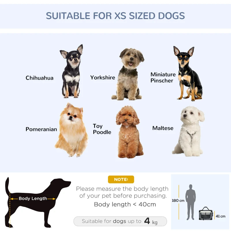 Pawhut 60 cm Foldable Pet Carrier Soft Bag w/ Cushion, for Dogs and Cats - Grey