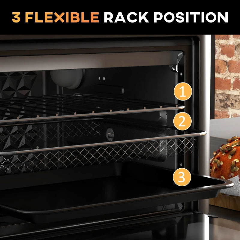 HOMCOM 2 in 1 Air Fryer Oven 13-L Oven Countertop Convection Oven 1200W | Black