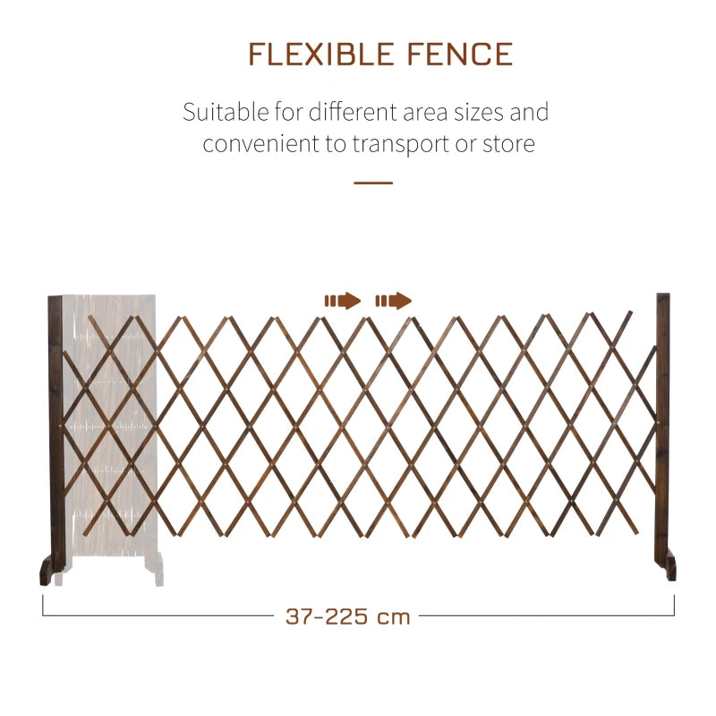 Outsunny Versatile Wooden Movable Fence Foldable Garden Screen Panel, Dark Brown