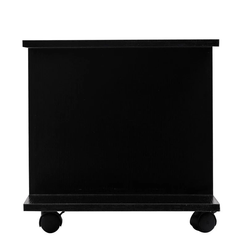 HOMCOM Moveable Modern TV Cabinet Stand Storage Shelves Table Bookshelves Black