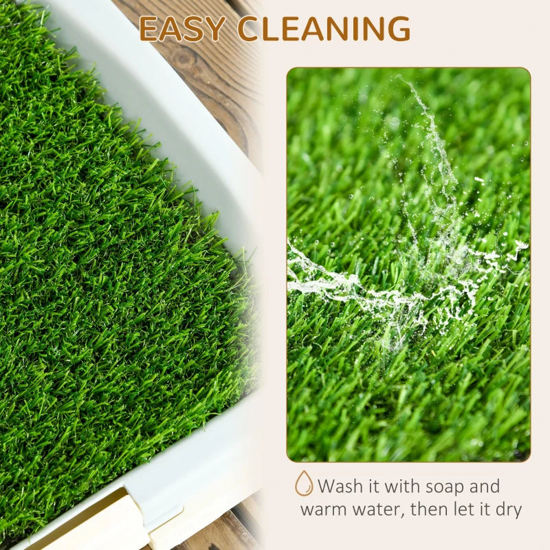 PawHut 3-Layer Dog Toilet Indoor w/ Artificial Grass Mat, Grid Panel, Tray,1 Pcs