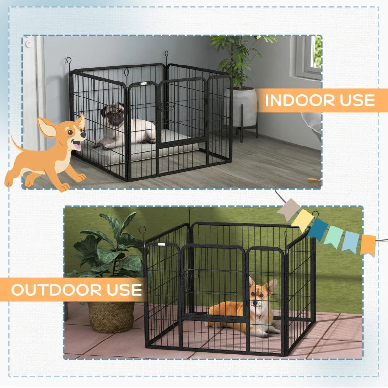 Pawhut 4 Panel Puppy Pen, Foldable Dog Kennel Indoor Outdoor Use 82Lx82Wx60H(cm)