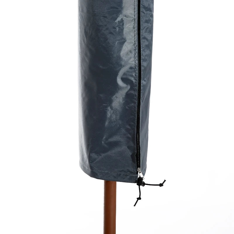 OutSunny Garden Offset Umbrella Parasol Protector Waterproof Cover | Grey 1 Pcs