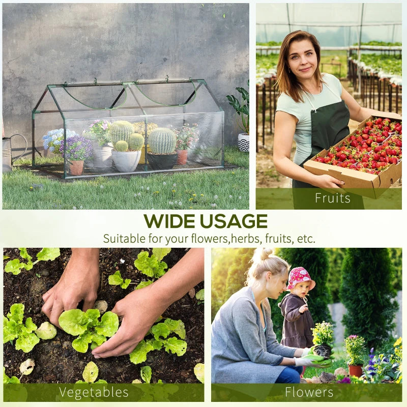 Outsunny PVC Greenhouse Plants Foil Tomato Vegetable House with 2 Windows Clear